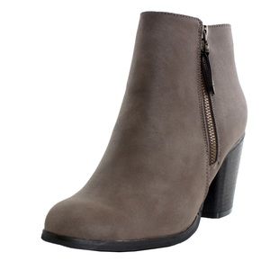 Faux leather ankle bootie boots (Baba-02 Grey)